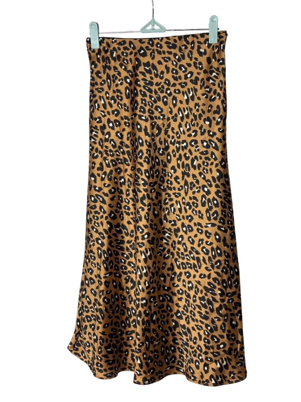 Nasty Gal Collection Satin Midi Skirt Size 2 Leopard Print A-Line Pull On